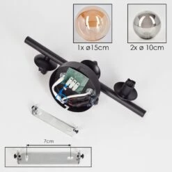 Chehalis Wandleuchte Glas 10, 15 Cm Bernsteinfarben, Rauchfarben, 3-flammig -Lampe Verkäufe chehalis wandleuchte glas 10 15 cm h3750605 4