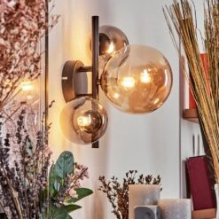 Chehalis Wandleuchte Glas 10, 15 Cm Bernsteinfarben, Rauchfarben, 3-flammig -Lampe Verkäufe chehalis wandleuchte glas 10 15 cm h3750605 6