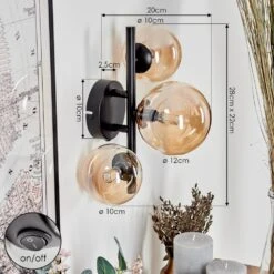 Chehalis Wandleuchte Glas 10 Cm, 12 Cm Bernsteinfarben, 3-flammig -Lampe Verkäufe chehalis wandleuchte glas 10 cm 12 cm h3739136 3