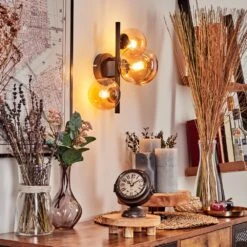 Chehalis Wandleuchte Glas 10 Cm, 12 Cm Bernsteinfarben, 3-flammig -Lampe Verkäufe chehalis wandleuchte glas 10 cm 12 cm h3739136 6