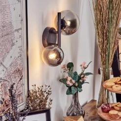 Chehalis Wandleuchte Glas 10 Cm, 12 Cm Schwarz, 2-flammig -Lampe Verkäufe chehalis wandleuchte glas 10 cm 12 cm h3767085 10