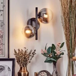 Chehalis Wandleuchte Glas 10 Cm, 12 Cm Schwarz, 2-flammig -Lampe Verkäufe chehalis wandleuchte glas 10 cm 12 cm h3767085 12