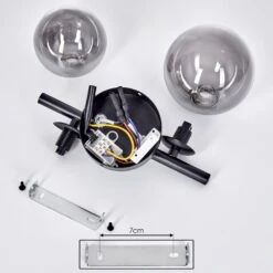 Chehalis Wandleuchte Glas 10 Cm, 12 Cm Schwarz, 2-flammig -Lampe Verkäufe chehalis wandleuchte glas 10 cm 12 cm h3767085 4