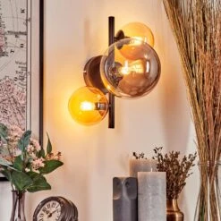 Chehalis Wandleuchte Glas 10 Cm, 15cm Bernsteinfarben, Rauchfarben, 3-flammig -Lampe Verkäufe chehalis wandleuchte glas 10 cm 15cm h3738092 12