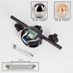 Chehalis Wandleuchte Glas 10 Cm, 15cm Bernsteinfarben, Rauchfarben, 3-flammig -Lampe Verkäufe chehalis wandleuchte glas 10 cm 15cm h3738092 4