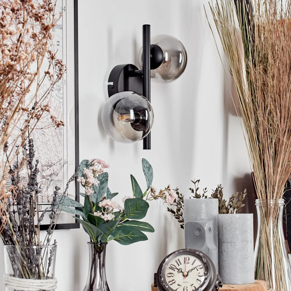 Chehalis Wandleuchte Glas 10 Cm Rauchfarben, 2-flammig 4 Chehalis Wandleuchte Glas 10 Cm Rauchfarben, 2-flammig – Bild 2