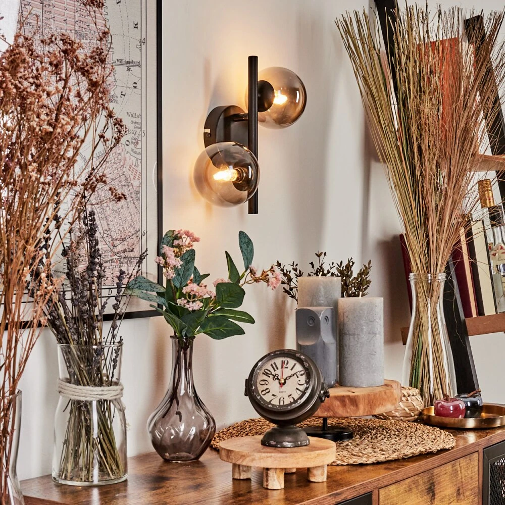 Chehalis Wandleuchte Glas 10 Cm Rauchfarben, 2-flammig 9 Chehalis Wandleuchte Glas 10 Cm Rauchfarben, 2-flammig – Bild 7