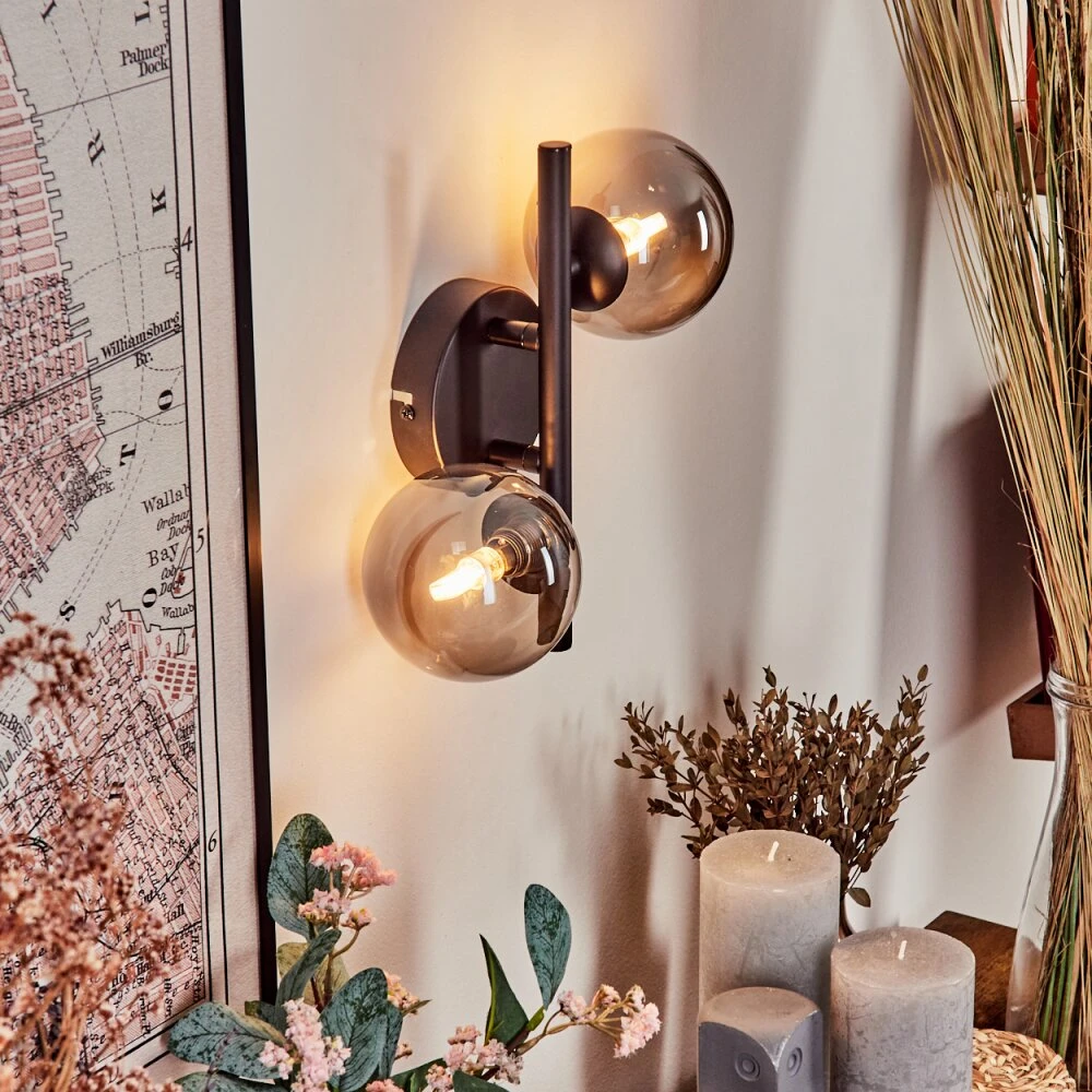 Chehalis Wandleuchte Glas 10 Cm Rauchfarben, 2-flammig 11 Chehalis Wandleuchte Glas 10 Cm Rauchfarben, 2-flammig – Bild 9