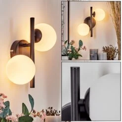 Chehalis Wandleuchte Glas 10 Cm Weiß, 2-flammig