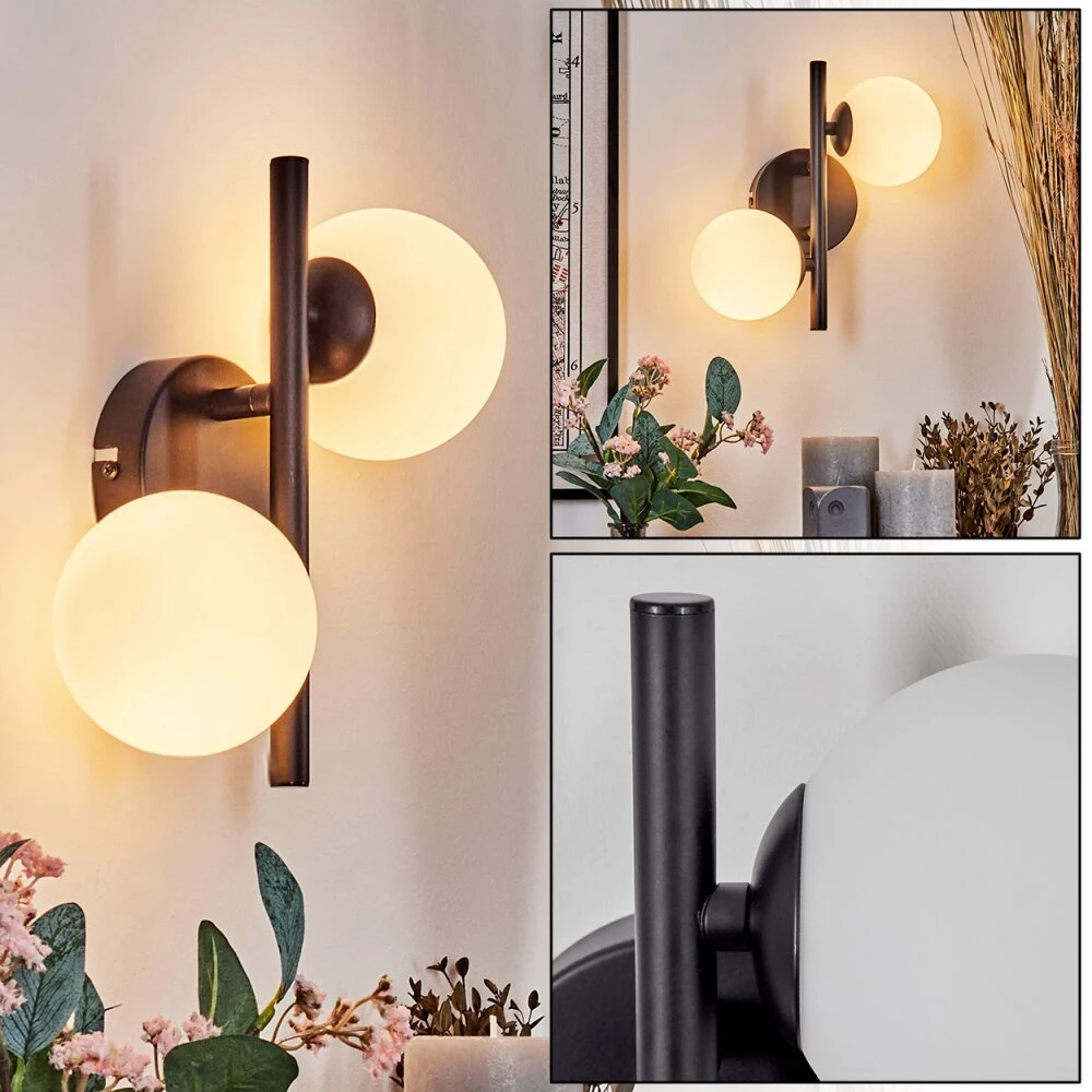 Chehalis Wandleuchte Glas 10 Cm Weiß, 2-flammig 3 Chehalis Wandleuchte Glas 10 Cm Weiß, 2-flammig