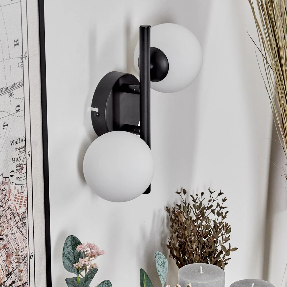 Chehalis Wandleuchte Glas 10 Cm Weiß, 2-flammig 4 Chehalis Wandleuchte Glas 10 Cm Weiß, 2-flammig – Bild 2