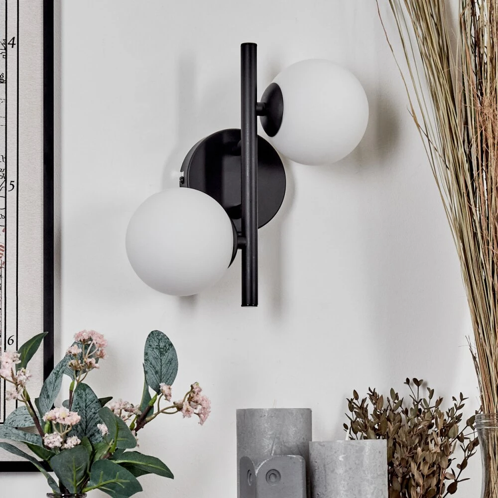 Chehalis Wandleuchte Glas 10 Cm Weiß, 2-flammig 14 Chehalis Wandleuchte Glas 10 Cm Weiß, 2-flammig – Bild 12