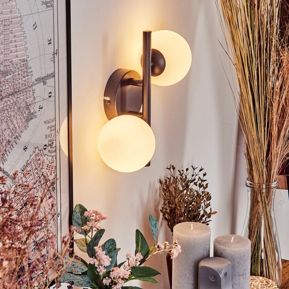 Chehalis Wandleuchte Glas 10 Cm Weiß, 2-flammig 11 Chehalis Wandleuchte Glas 10 Cm Weiß, 2-flammig – Bild 9