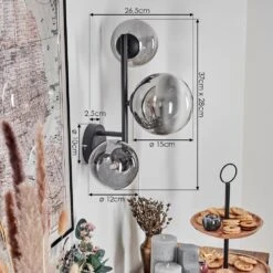 Chehalis Wandleuchte Glas 12 Cm, 15 Cm Chrom, Klar, Rauchfarben, 3-flammig 19 Chehalis Wandleuchte Glas 12 Cm, 15 Cm Chrom, Klar, Rauchfarben, 3-flammig -Lampe Verkäufe chehalis wandleuchte glas 12 cm 15 cm h3873649 3