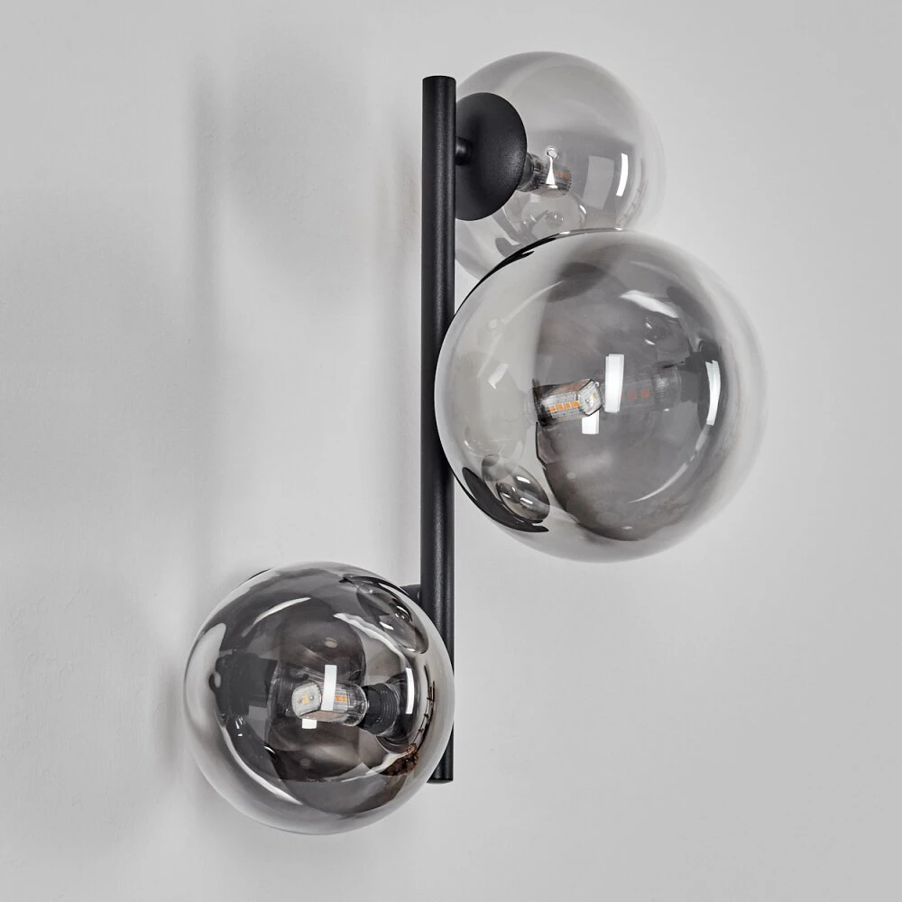 Chehalis Wandleuchte Glas 12 Cm, 15 Cm Chrom, Klar, Rauchfarben, 3-flammig 10 Chehalis Wandleuchte Glas 12 Cm, 15 Cm Chrom, Klar, Rauchfarben, 3-flammig – Bild 8