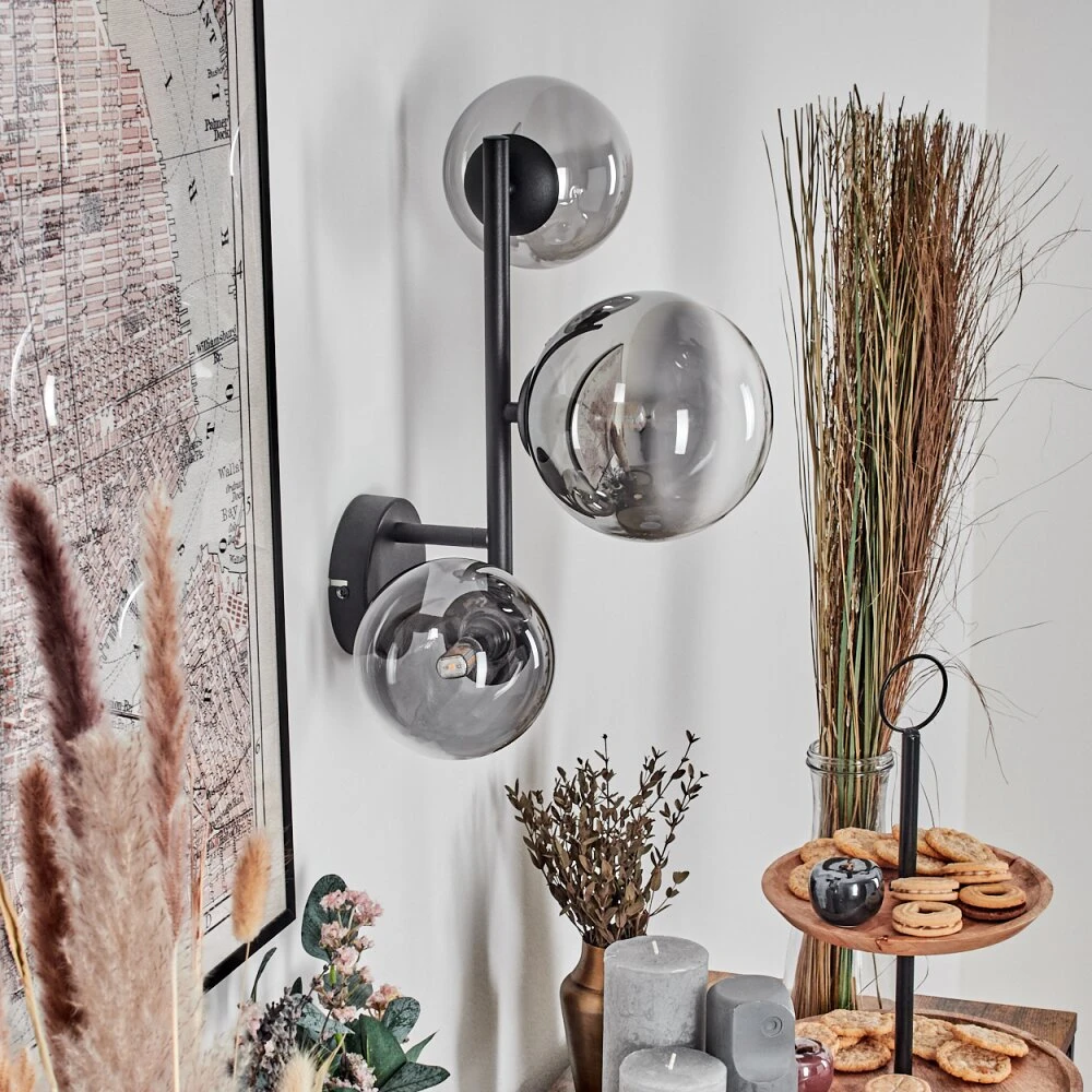 Chehalis Wandleuchte Glas 12 Cm, 15 Cm Chrom, Klar, Rauchfarben, 3-flammig 12 Chehalis Wandleuchte Glas 12 Cm, 15 Cm Chrom, Klar, Rauchfarben, 3-flammig – Bild 10