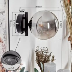 Chehalis Wandleuchte Glas 15 Cm Rauchfarben, 1-flammig -Lampe Verkäufe chehalis wandleuchte glas 15 cm h3727508 3