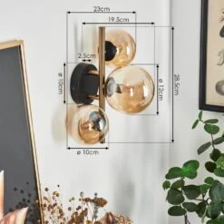 Chehalis Wandleuchte LED Messing, Schwarz, 3-flammig -Lampe Verkäufe chehalis wandleuchte h3585009 3