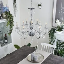 Cheop Kronleuchter Chrom, Transparent, Klar, 9-flammig -Lampe Verkäufe cheop kronleuchter h3637715 9