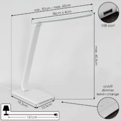 Chozendo Tischleuchte LED Weiß, 1-flammig 17 Chozendo Tischleuchte LED Weiß, 1-flammig -Lampe Verkäufe chozendo tischleuchte h3657546 3