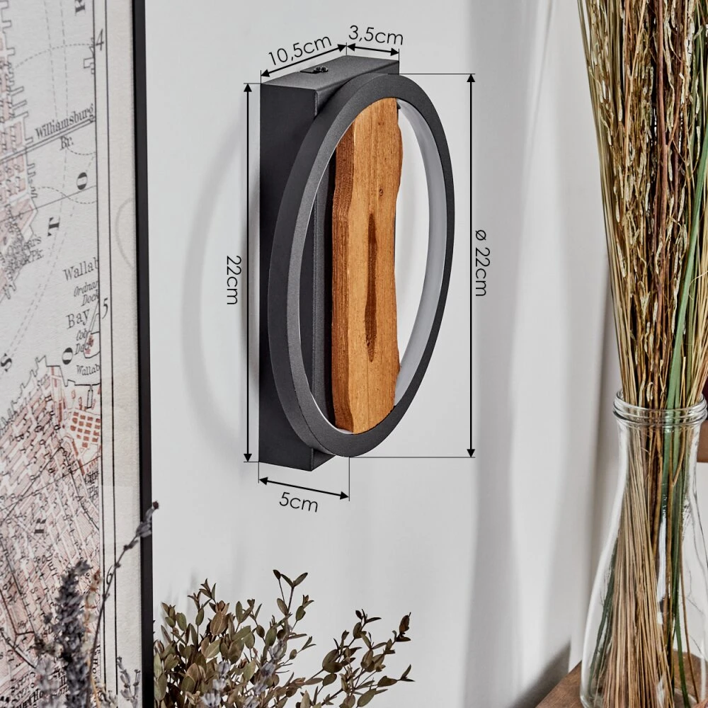 Cornol Wandleuchte LED Naturfarben, Schwarz, 1-flammig 6 Cornol Wandleuchte LED Naturfarben, Schwarz, 1-flammig – Bild 4