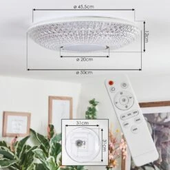 Curin Deckenleuchte LED Weiß, 1-flammig, Fernbedienung -Lampe Verkäufe curin deckenleuchte h3876077 3