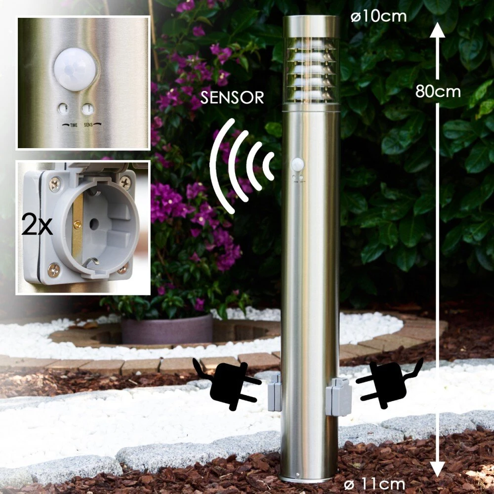 Dakar Wegeleuchte Edelstahl, 1-flammig, Bewegungsmelder 4 Dakar Wegeleuchte Edelstahl, 1-flammig, Bewegungsmelder – Bild 2