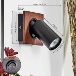 Dalan Wandleuchte LED Naturfarben, Schwarz, 1-flammig -Lampe Verkäufe dalan wandleuchte h9032854 3