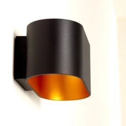 Dapp Wandleuchte Schwarz-Gold, 1-flammig -Lampe Verkäufe dapp wandleuchte h3001004 do4 8