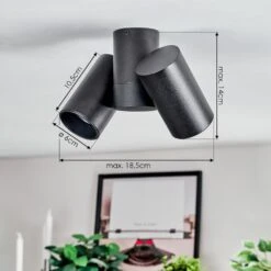 Daril Deckenleuchte Schwarz, 2-flammig -Lampe Verkäufe daril deckenleuchte h9024743 3