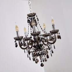 Delhi Kronleuchter Schwarz, Transparent, Klar, 5-flammig -Lampe Verkäufe delhi kronleuchter h3343920 do1 11