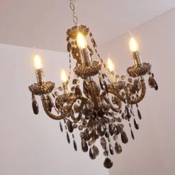 Delhi Kronleuchter Schwarz, Transparent, Klar, 5-flammig -Lampe Verkäufe delhi kronleuchter h3343920 do1 4