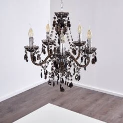 Delhi Kronleuchter Schwarz, Transparent, Klar, 5-flammig -Lampe Verkäufe delhi kronleuchter h3343920 do1 9