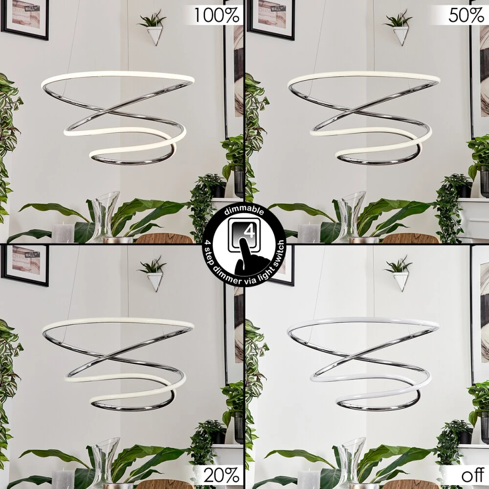 Donebas Pendelleuchte LED Chrom, 1-flammig 4 Donebas Pendelleuchte LED Chrom, 1-flammig – Bild 2