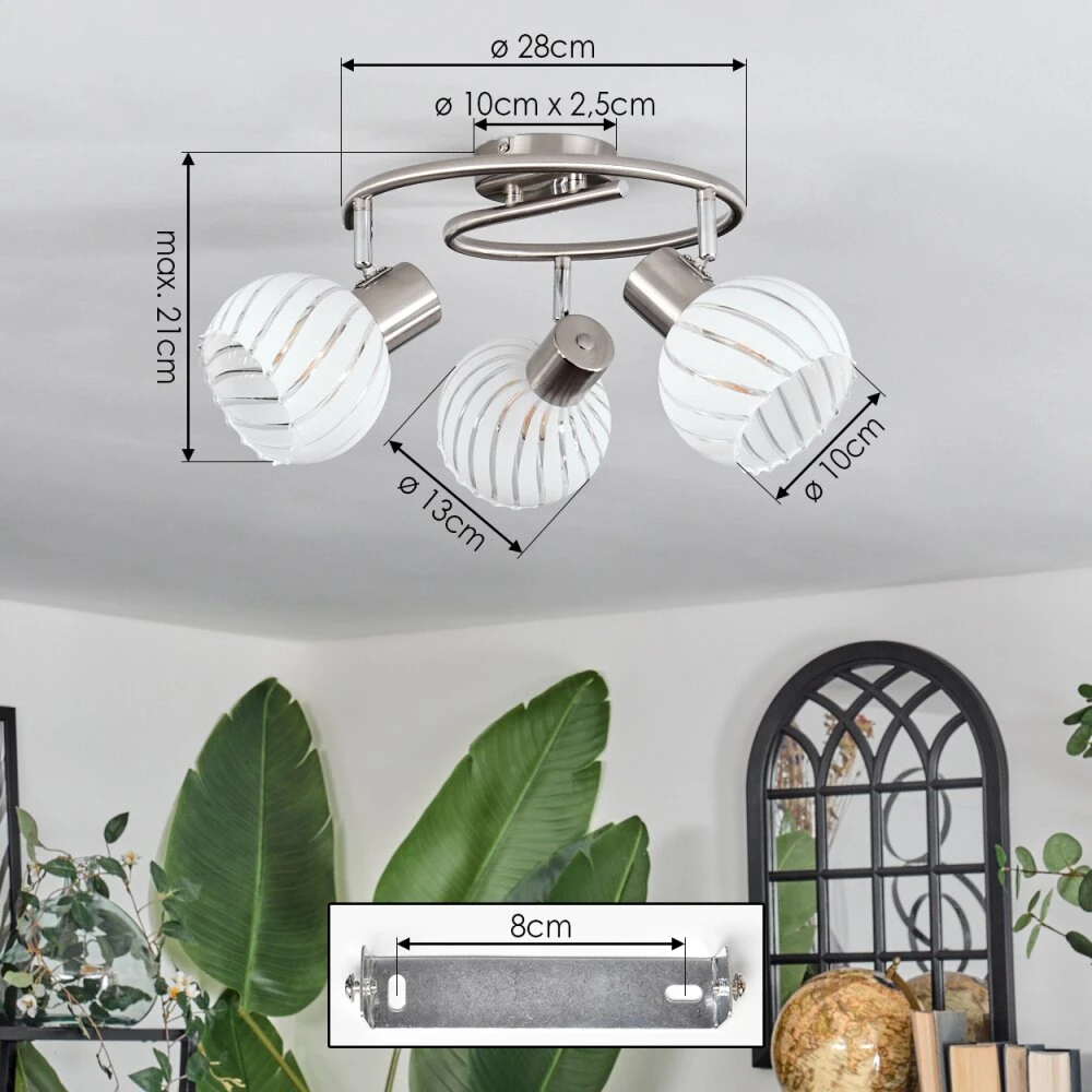 Dysted Deckenleuchte Nickel-Matt, 3-flammig 6 Dysted Deckenleuchte Nickel-Matt, 3-flammig – Bild 4