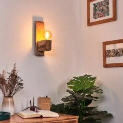 Edna Wandleuchte Holz Hell, Schwarz, 1-flammig -Lampe Verkäufe edna wandleuchte h3411513 6