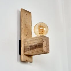 Edna Wandleuchte Holz Hell, Schwarz, 1-flammig -Lampe Verkäufe edna wandleuchte h3411513 7