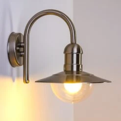 Elima Außenwandleuchte Edelstahl, 1-flammig -Lampe Verkäufe elima aussenwandleuchte h104 do8 5