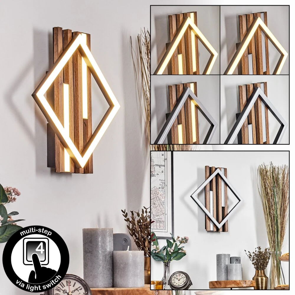 Ellekilde Wandleuchte LED Braun, Holzoptik, Schwarz, 1-flammig 3 Ellekilde Wandleuchte LED Braun, Holzoptik, Schwarz, 1-flammig