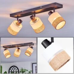 Fallhagen Deckenleuchte Schwarz, 3-flammig