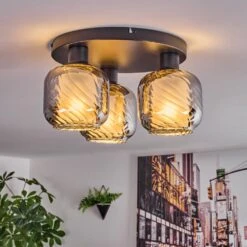 Fanhaes Deckenleuchte Chrom, Rauchfarben, 3-flammig -Lampe Verkäufe fanhaes deckenleuchte h3837856 10