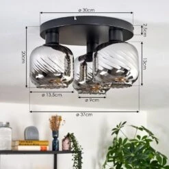 Fanhaes Deckenleuchte Chrom, Rauchfarben, 3-flammig -Lampe Verkäufe fanhaes deckenleuchte h3837856 3