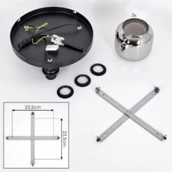 Fanhaes Deckenleuchte Chrom, Rauchfarben, 3-flammig -Lampe Verkäufe fanhaes deckenleuchte h3837856 4