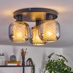 Fanhaes Deckenleuchte Chrom, Rauchfarben, 3-flammig -Lampe Verkäufe fanhaes deckenleuchte h3837856 6