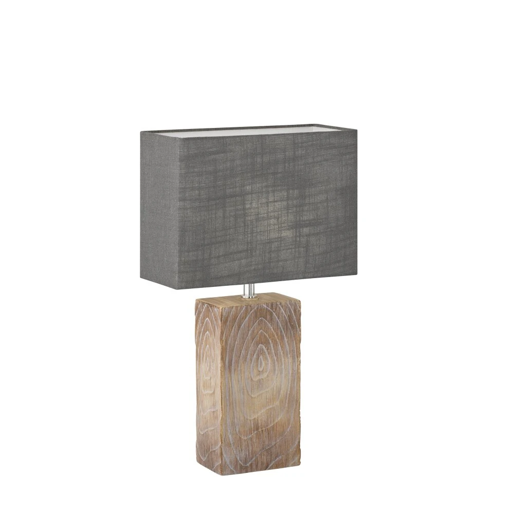 Fischer & Honsel Bronco Tischleuchte Holzoptik, 1-flammig 4 Fischer & Honsel Bronco Tischleuchte Holzoptik, 1-flammig – Bild 2