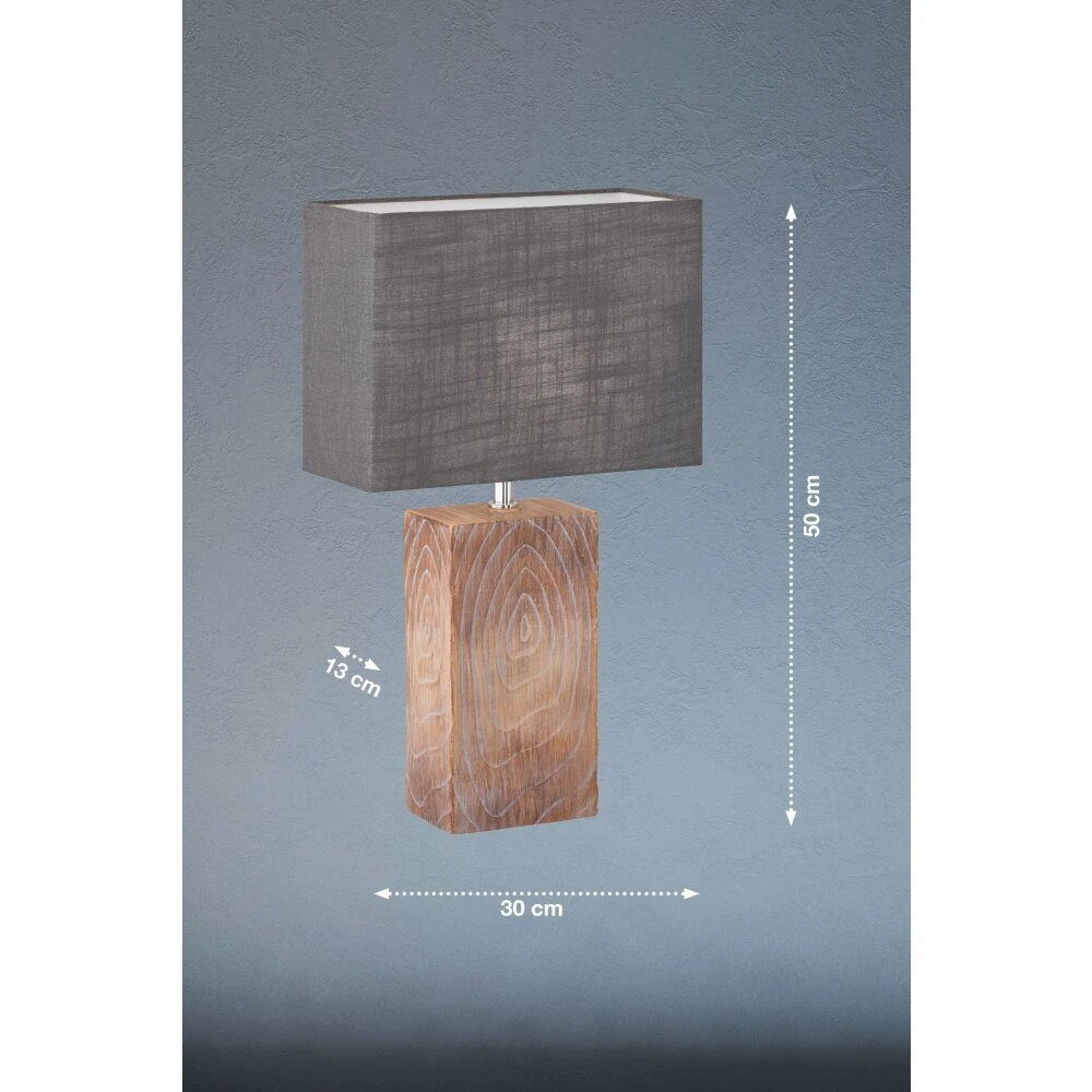 Fischer & Honsel Bronco Tischleuchte Holzoptik, 1-flammig 5 Fischer & Honsel Bronco Tischleuchte Holzoptik, 1-flammig – Bild 3