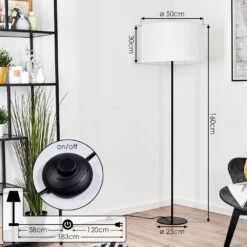 Flemming Stehleuchte 50 Cm Schwarz, 1-flammig -Lampe Verkäufe flemming stehleuchte 50 cm h9012733 3