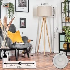 Flemming Stehleuchte Naturfarben, 1-flammig -Lampe Verkäufe flemming stehleuchte h3820629 3