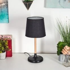 Frecheiro Tischleuchte Naturfarben, Schwarz, 1-flammig -Lampe Verkäufe frecheiro tischleuchte h3600269 12