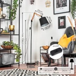 Fridene Stehlampe Naturfarben, Schwarz, 1-flammig -Lampe Verkäufe fridene stehlampe h3723395 3